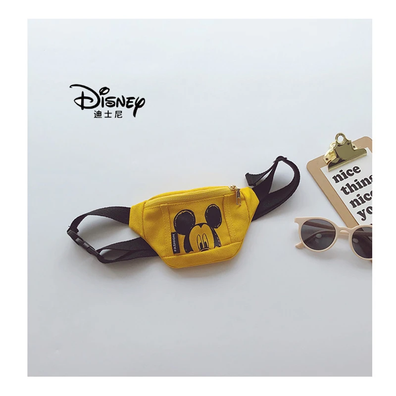 Disney Mickey Mouse Printed Waist Bagfor Boy Girl Children Kid C artoon Casual Cross Body Bag Portable Lightweight Mini Bag