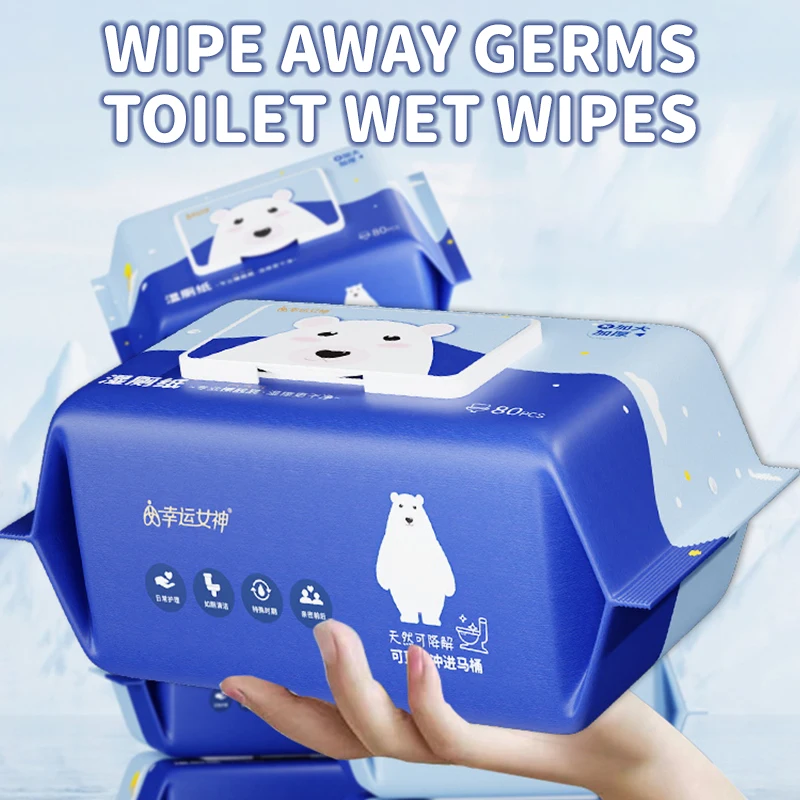 1 Pack (80pcs) Wet Toilet Paper Wipes Wet wipe for Ass Wipes Adult Private Cleaning Antiseptic Tissue Hygiene wipe wipes