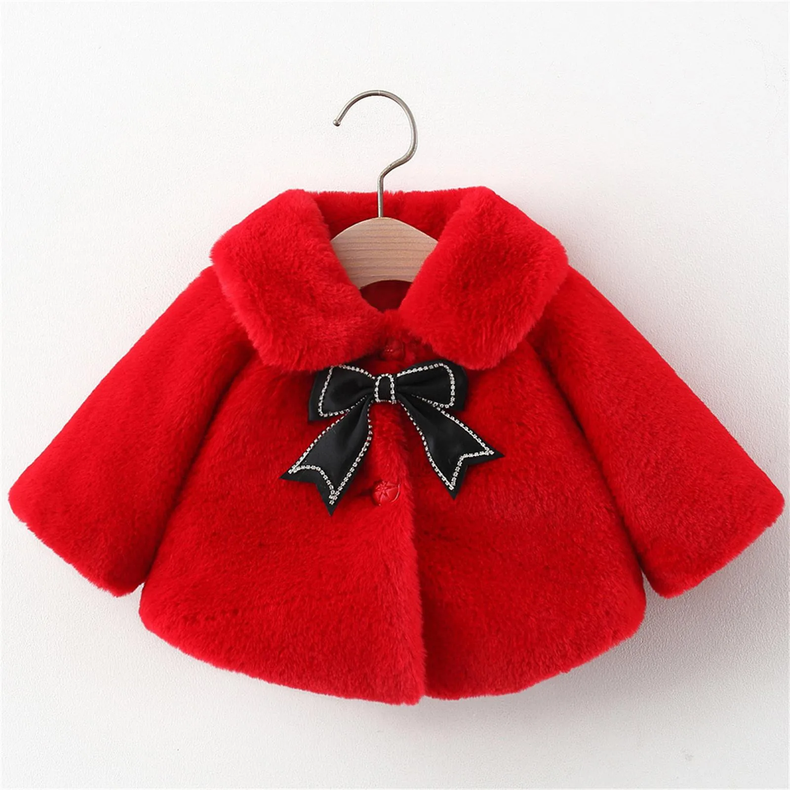 Winter Baby Girl Clothes Windproof Warm Toddler Faux Fur Coat New Born Korean Style Jacket For Girls Infant Baby Plush Outwear