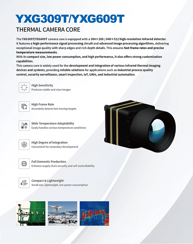 โมดูลกล้องถ่ายภาพความร้อนขนาดเล็ก CVBS/USB 640*512 รองรับโปรโตคอล UVC ความไวสูง สีดำ น้ำหนักเบา