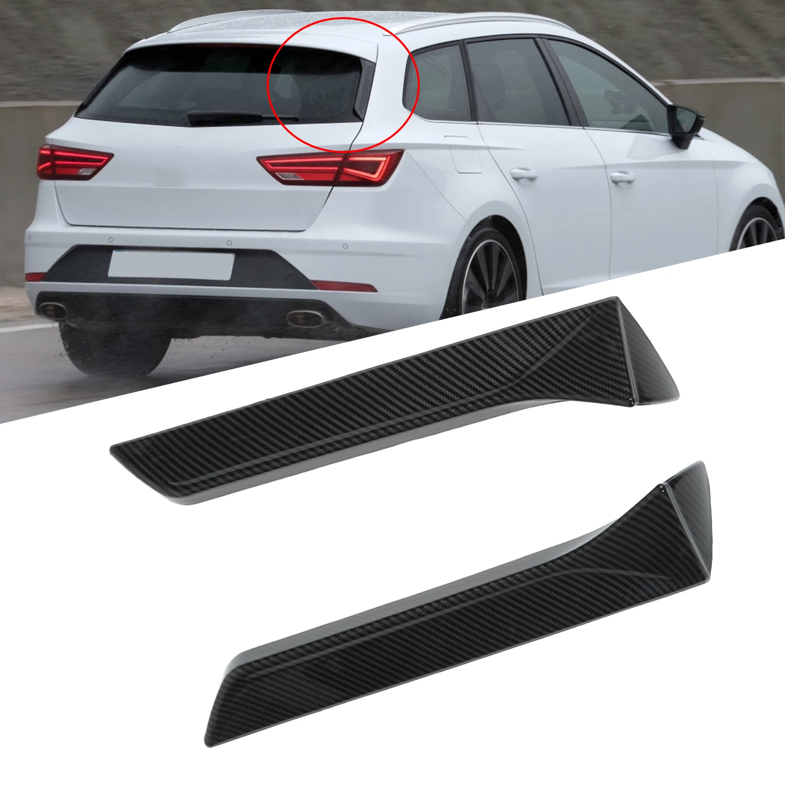 

Rear Window Side Spoiler Anti Fading Exterior Left Right Rear Window Wing Trim Clear Coating for Car Modification
