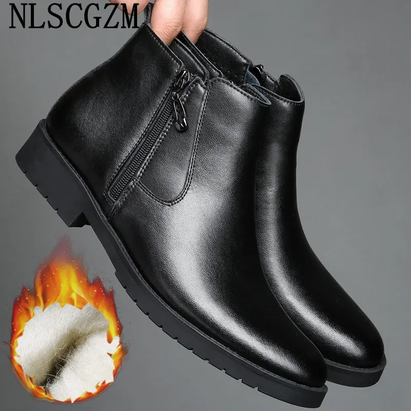 Winter Shoes for Men Ankle Boots Snow Boots Men Leather Shoes for Men Chelsea Boots Casual Shoes Stivali зимние кроссовки мужски