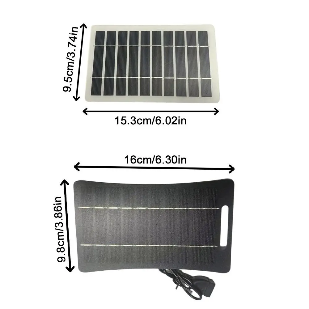 5V 2W USB Solar Charger Panel with USB Output High Efficiency Solar Panel Charger Durable Multipurpose Outdoor Solar Charger