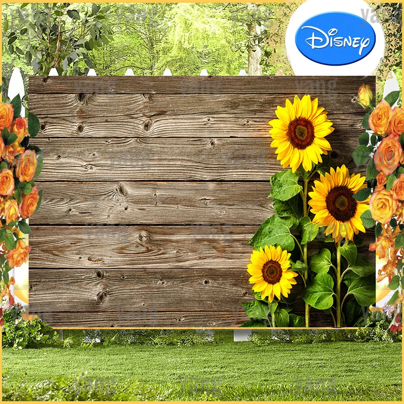 Custom Artificial Warm Sunflowers Flower Wall Children Party Backdrop Romantic luxury Wedding Anniversary Backgrounds Decoration