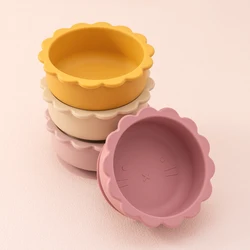 Heißer Verkauf 1 Stück Lebensmittel qualität Silikon Baby Dinner Bowl Baby Silikon Fütterung Saugnapf Baby Fütterung schüssel Kinder geschirr