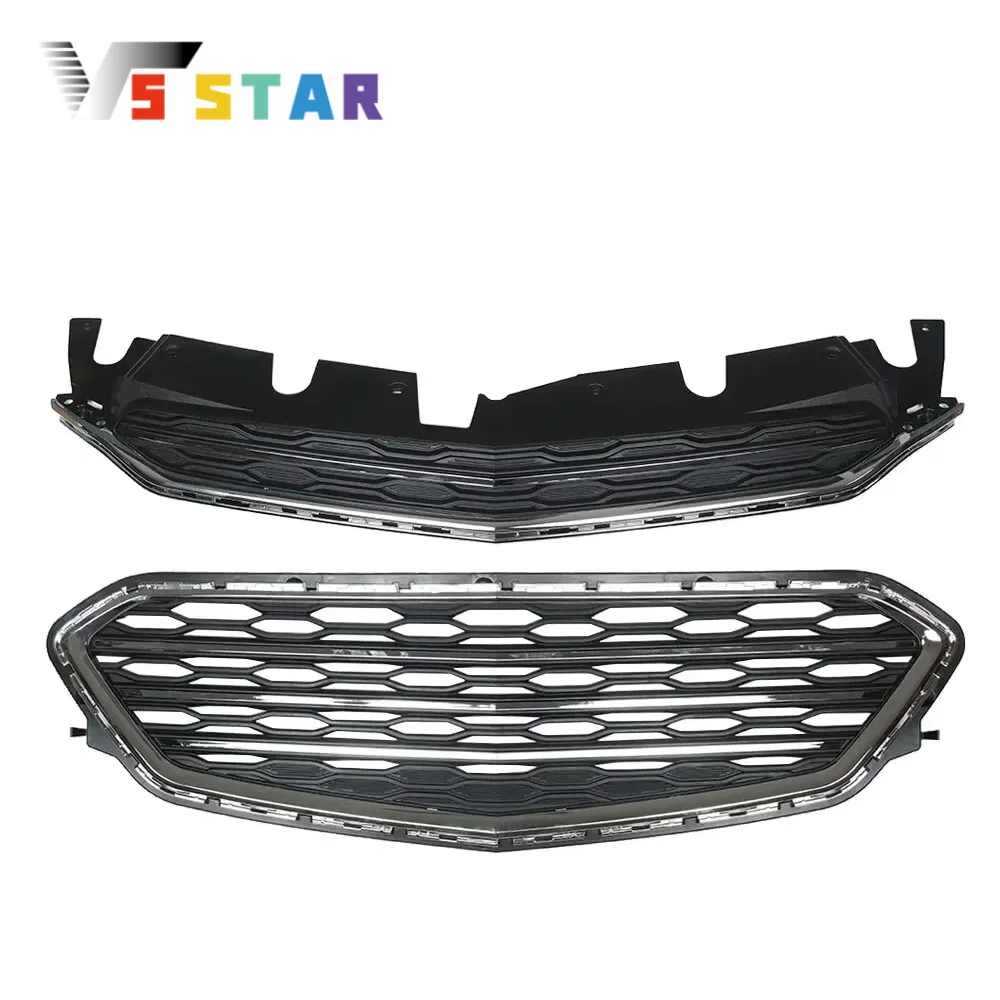 

2pcs High Quality Plastic Front Upper Lower Grille Bumper Grill Kit For 2016-2017 Chevrolet Equinox Black