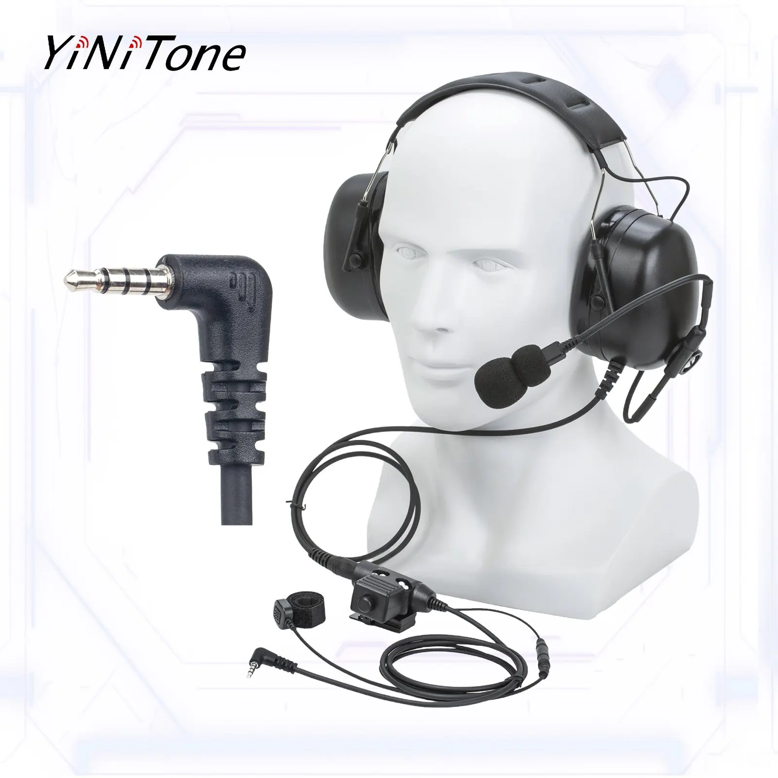 Noise reduction Pilot Aviation Headset with U94 PTT Finger Mic For Xiaomi 1S/lite Walkie Talkie Radio earphone set