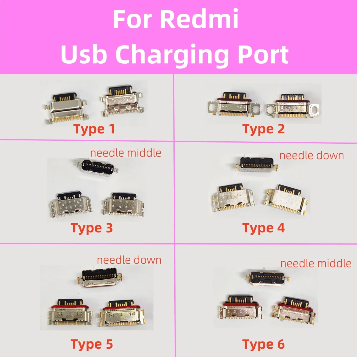 10Pcs/Lot New For Xiaomi Redmi K50 10C Note 11 11E 11S 12 13 Pro Plus 4G 5G USB Charging Port Dock Socket Plug Charger Connector