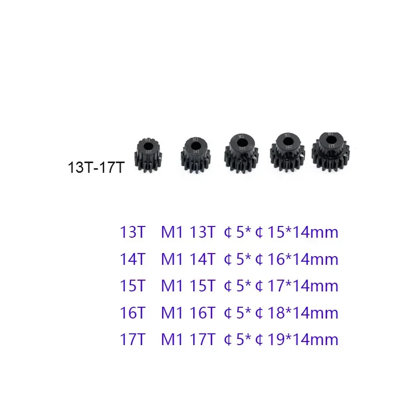 High Quality 11T-30T Material Harden M1 5mm Shaft Metal Pinion Motor Gear for 1/8 RC Buggy Truggy Monster Truck