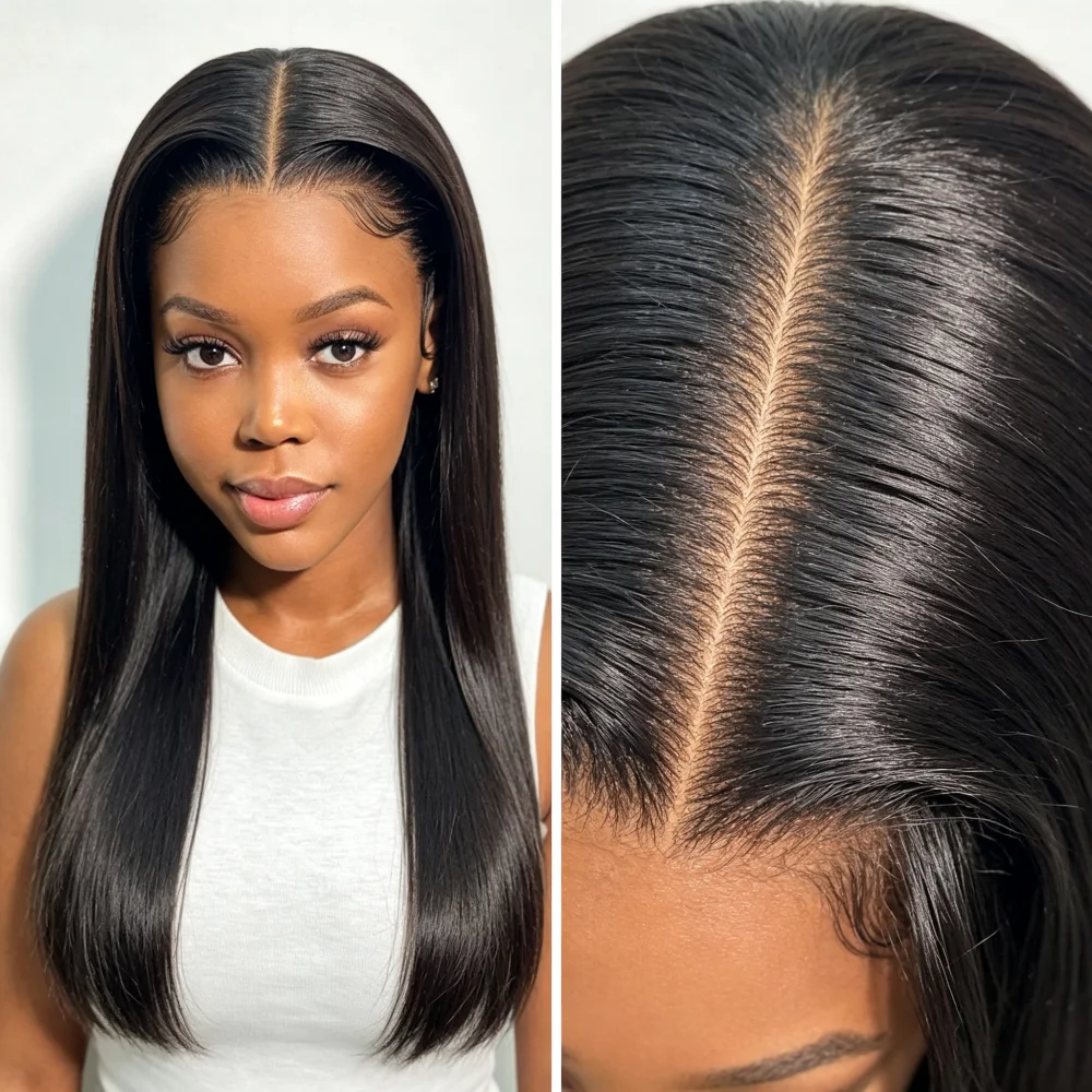 30 32 Inch Real Wear and Go Glueless Wig Human Hair Straight 6X4 Glueless Wigs Human Hair Straight Human Hair Wigs Ready To Wear Pre-Cut Human Hair Wigs Glueless For Black Women