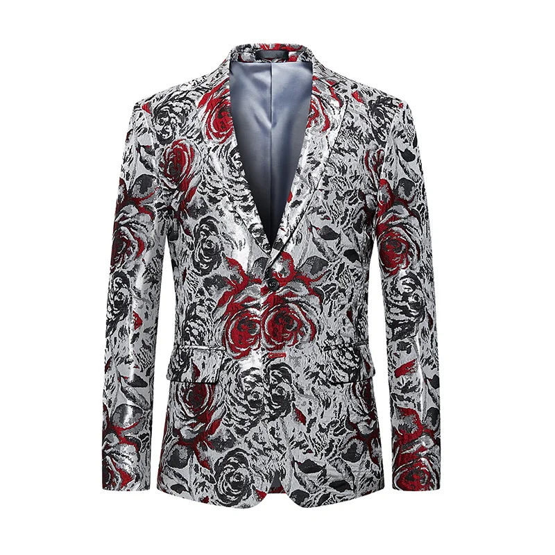 Luxury Floral Mens Suit 2024 Slim Fit Business Wedding s Plus Size 5XL 6XL Prom Social Casual Formal Dress 2 Piece Sets