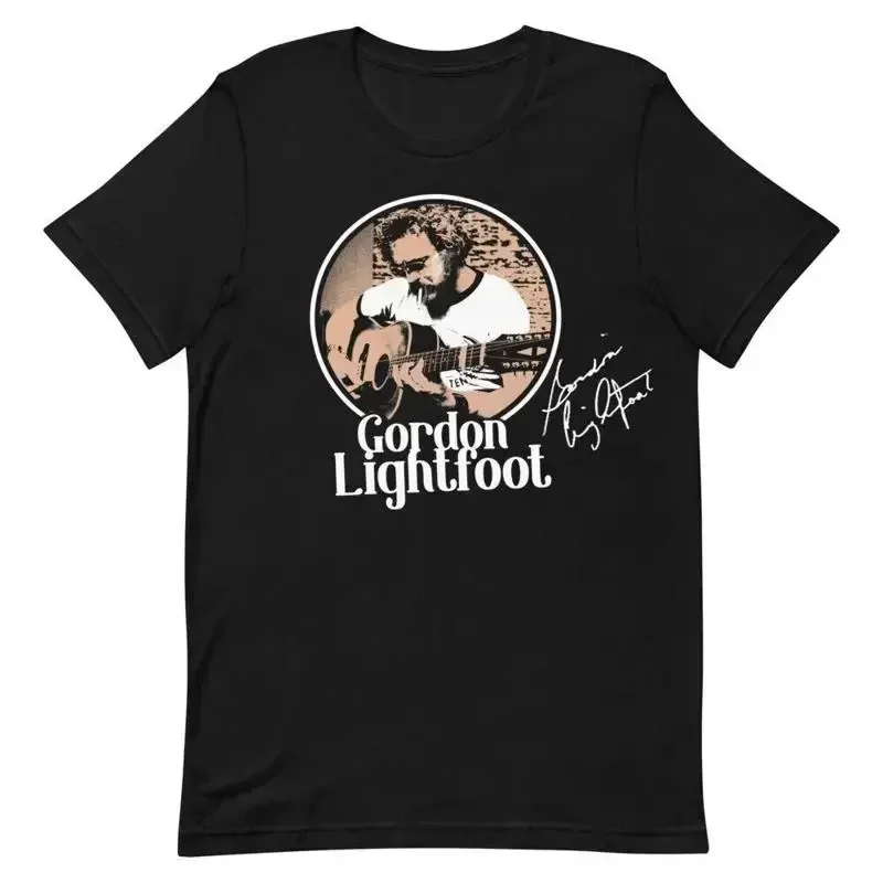 Vtg Gordon Lightfoot Live In Concert Cotton Black Full Size T Shirt BL077