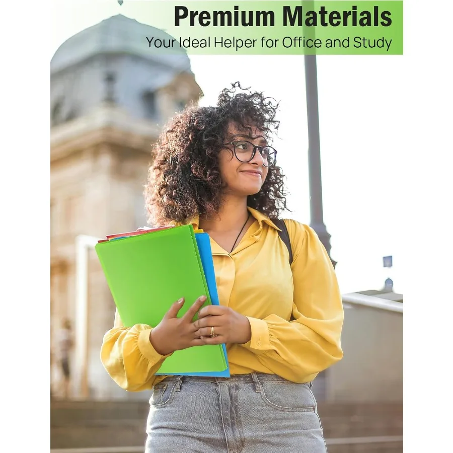 12 mappen met potten en tanden 2 potten 3-polige mappen met visitekaartjeshouder Plastic heavy-duty bestandsmappen voor documenten B