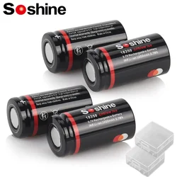 Soshine li-ion 18350 batteria 3.7V 1000mAh batteria ricaricabile al litio 1000mAh batterie per fotocamera LED torce campanelli