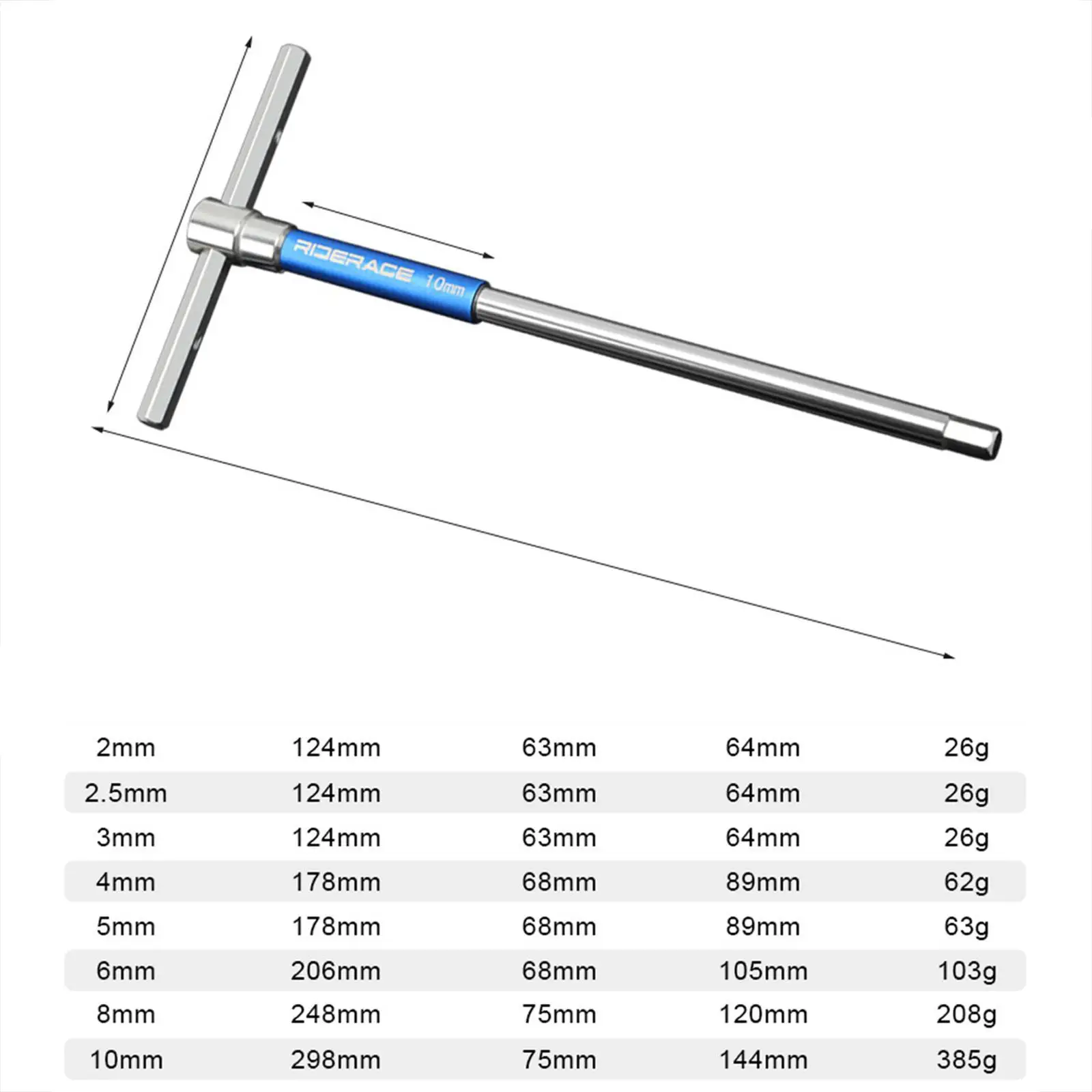 T Handle Hex Wrench Set Hex Key Nonslip 2/2.5/3/4/5/6/8/10mm Versatile Portable Metric Professional Allen Wrench Sliding