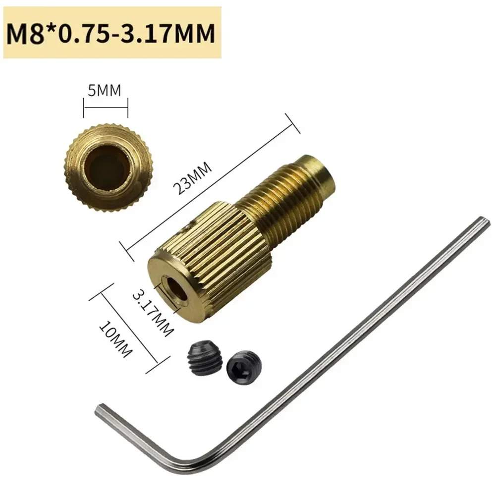Brass Copper Drill Chuck Shaft Chuck Connecting Drill M8-2/2.3/3.17/5mm Mini Self-tightening New Practical Useful