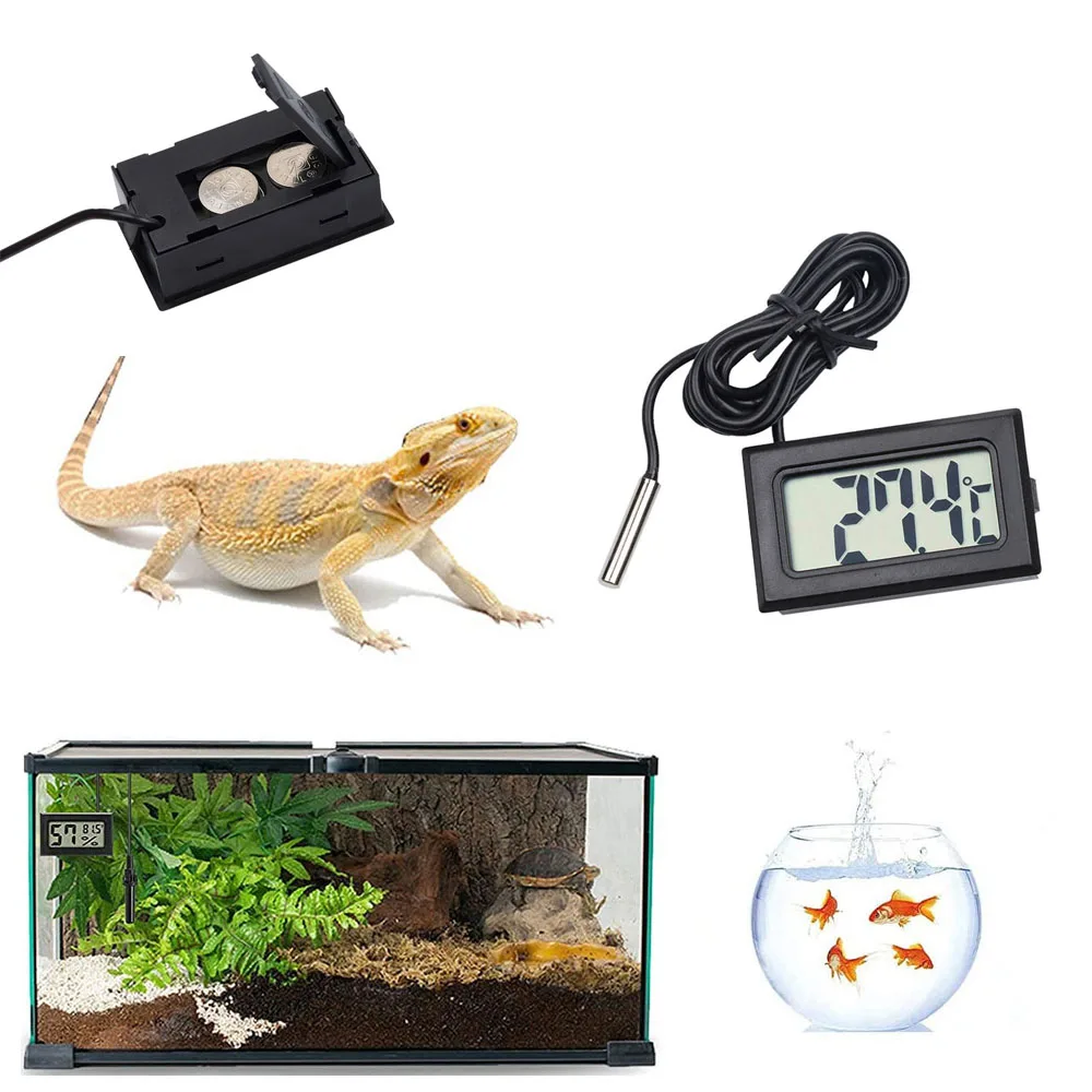 New Mini LCD Car Digital Thermometer Indoor Outdoor Hygrometer Breeding Box Fish Tank Sensor Humidity Meter Gauge Instruments