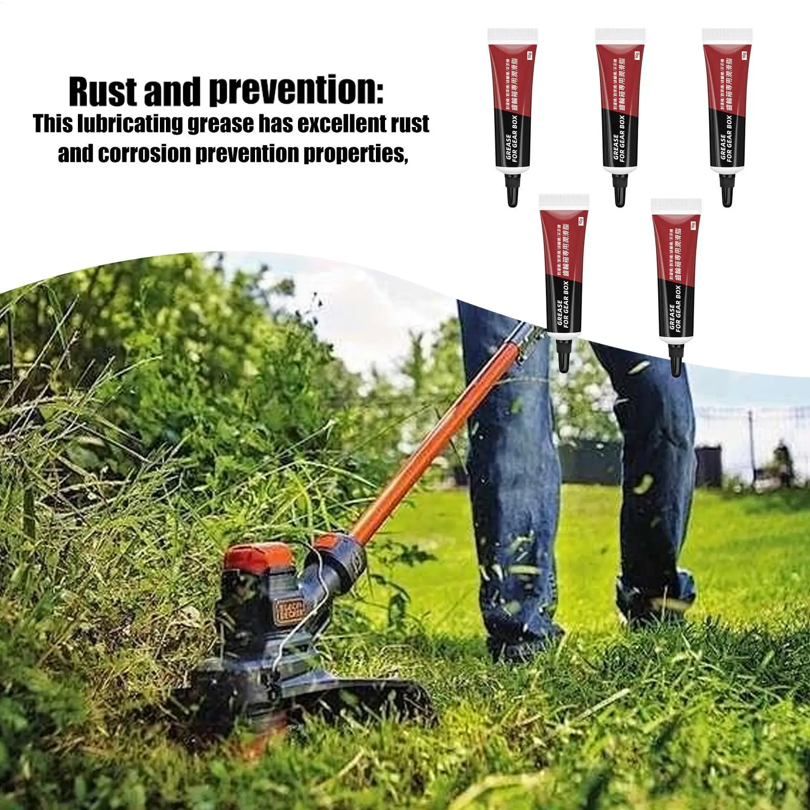 5Pcs Lawn Mower Grease Gear Grease Multi-Function Lubricant Refueling Nozzle Thread Design For Hedge Trimmers ﻿