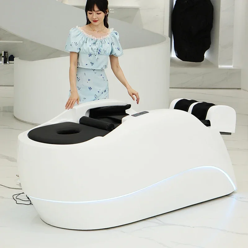

Spa Shampoo Bed Shaving Chair Men's Salon Hair Styling Chairs Hairstyle Stretcher Hairdresser Washbasin Washing Wash Machine