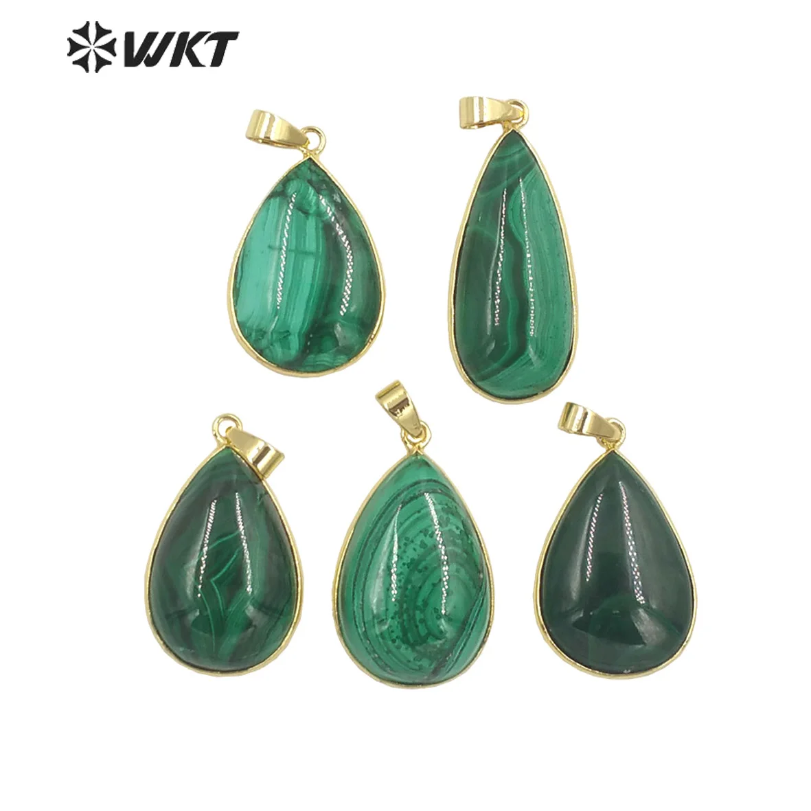 

WT-P1861 WKT 2025 High-Quality Pendant Malachite Stone Gold-Plate Pendant New Style Birthday Party Trend Jewelry Accessory INS