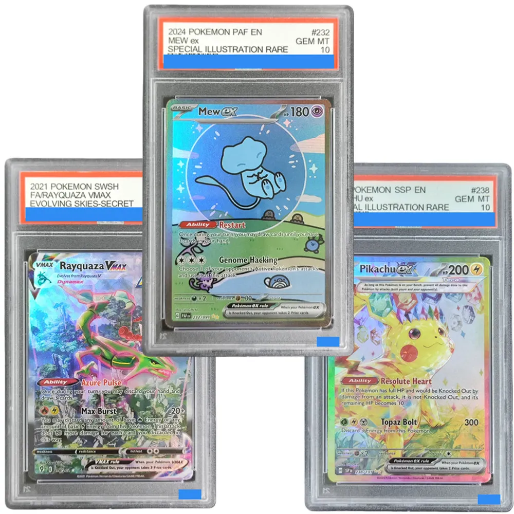 

﻿ DIY PTCG PAF SSP EN-PALDEAN FATES # 232 # 238 PIKACHU MEW ex RAYQUAZA GRENINJA Коллекционная карта подлинности GEM MT 10
