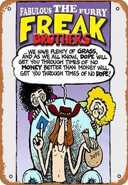 Classic Animation Film and Television Game Fabulous Furry Freak Brothers Quote Newss Sale Wall Art Decor Metal Sign-8x12inches