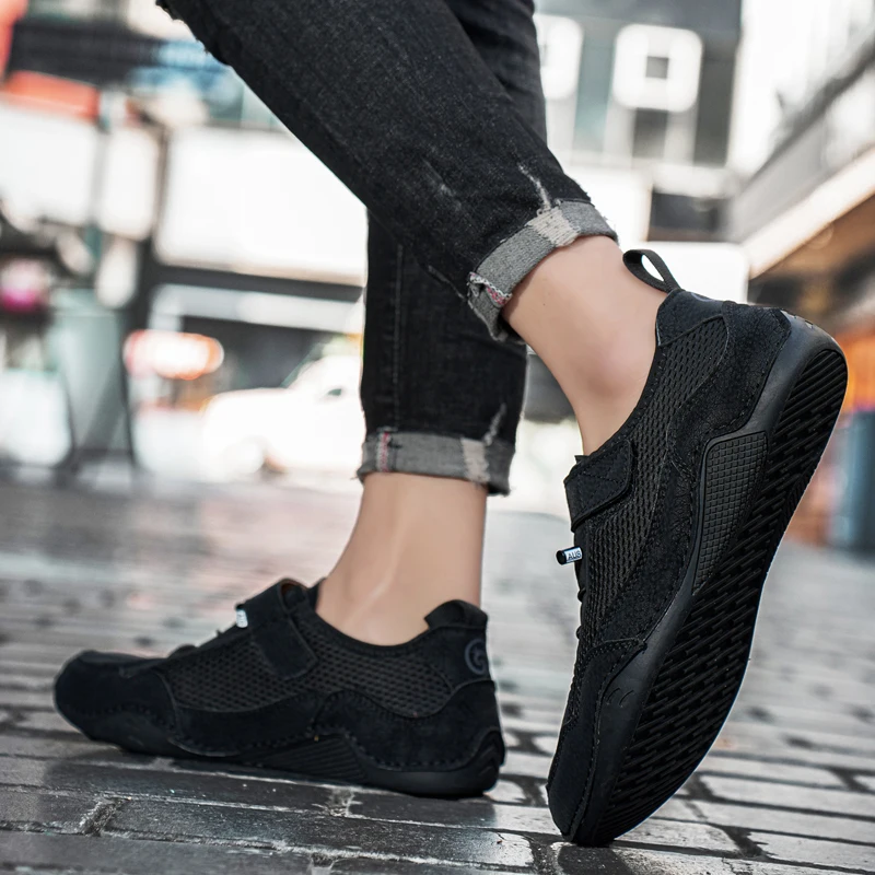 2024 Fashion New Men's Leather Casual Driving Shoes Comfortable Trendy Walking Shoes Outdoor Versatile Sports Trendy Shoes