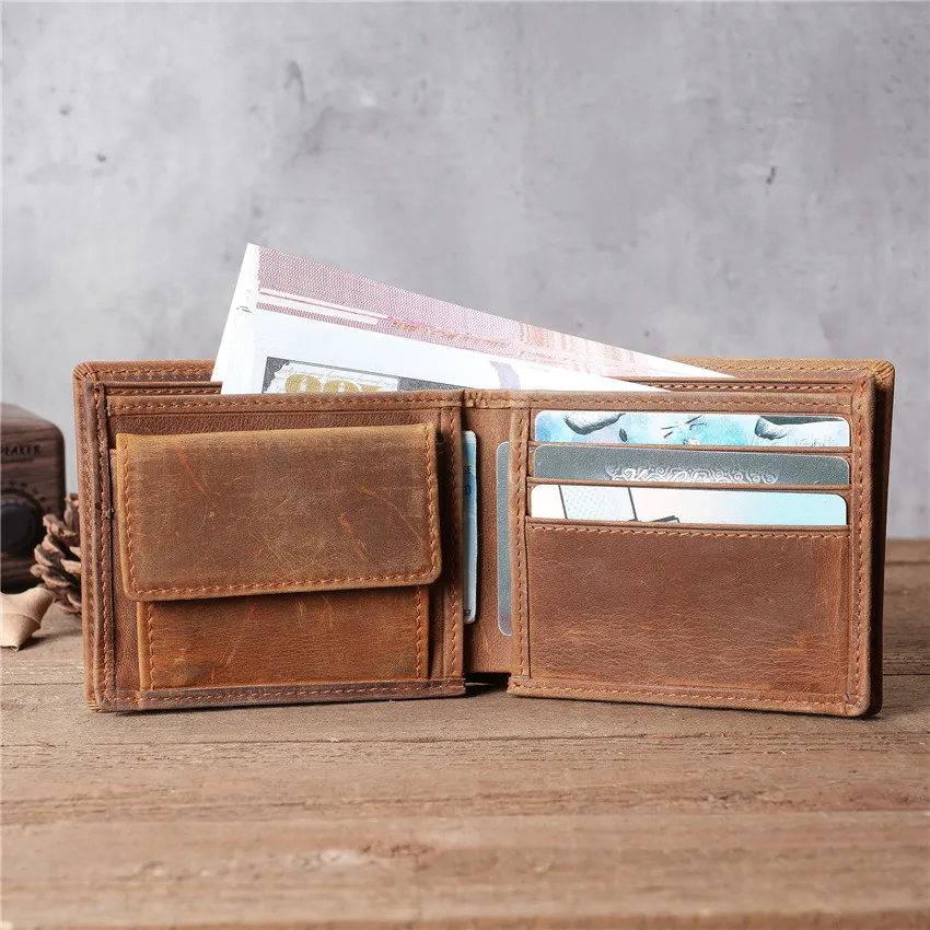 

Men Wallet Genuine Leather Rfid Blocking Multi Function ID Credit Card Holder Male Purse Money Bag High Quality Male Wallet 2024