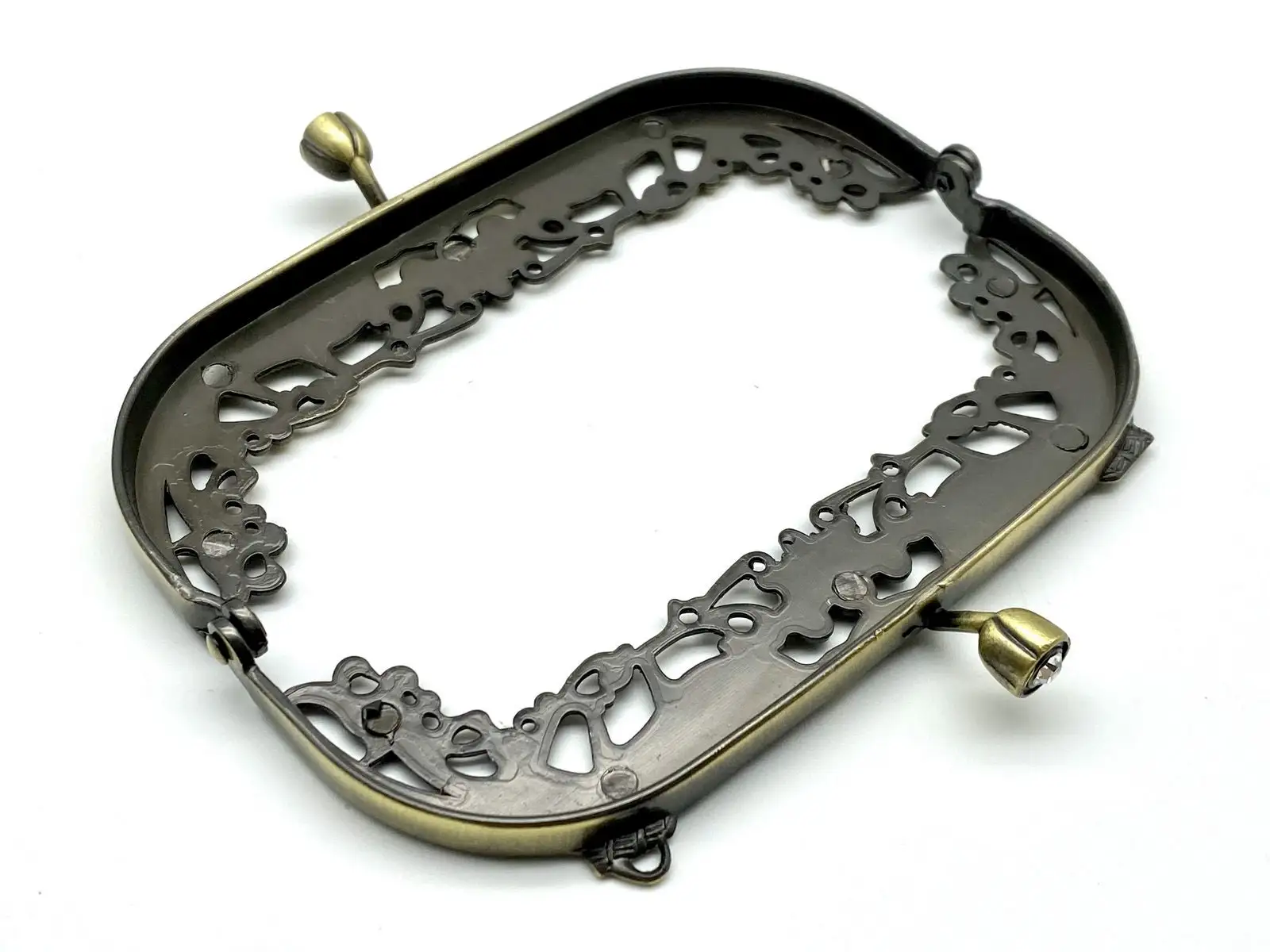 1 Pieces Wholesale Size 4 3/4 Inch 12 Cm Vintage Fancy Zinc Alloy Emboss Sew On Coin Bag Purse Pouch Frame Hardware Anti Bronze