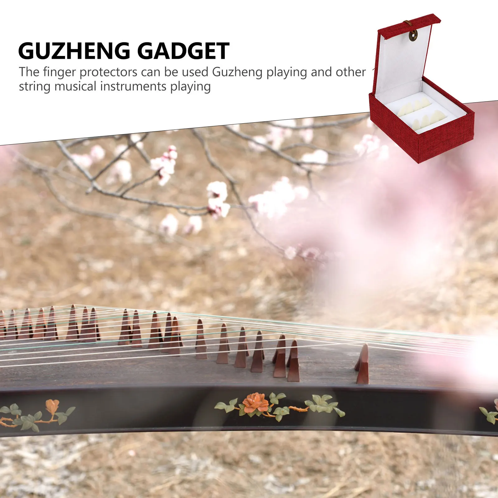 

1Set Guzheng Finger Picks Practical Nails Delicate Pattern Smooth Round Durable Supplies Beginner Gifts Guzheng Finger