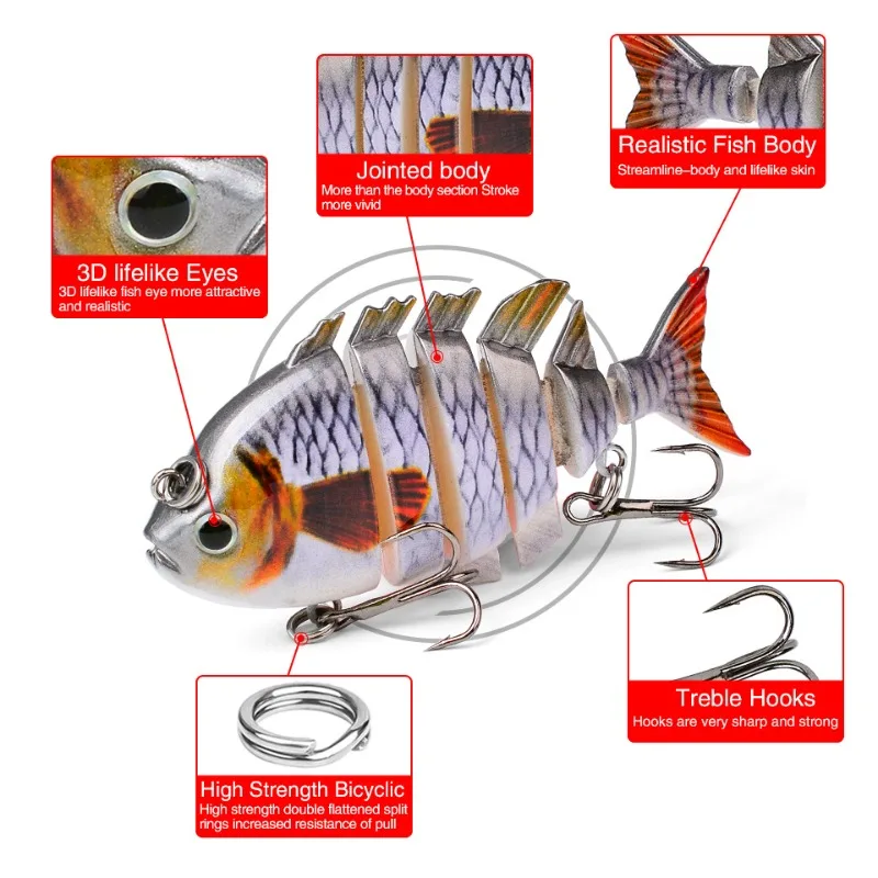 8cm16g Multi-jointed Swimbait Fishing Lures Lifelike Tilapia Shape Hard Bait Lure With Treble Hook Multi Jointed Lures For Bassv - view 3