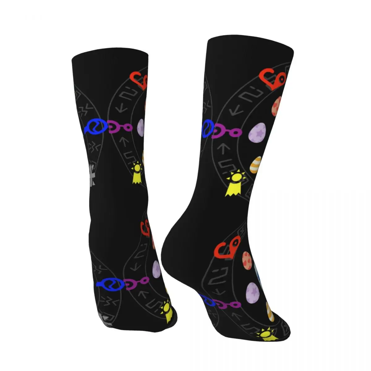 Funny Crazy Sock for Men Digidestined Hip Hop Harajuku Digital Monster Digimon Anime Quality Pattern Printed Boys Crew Sock