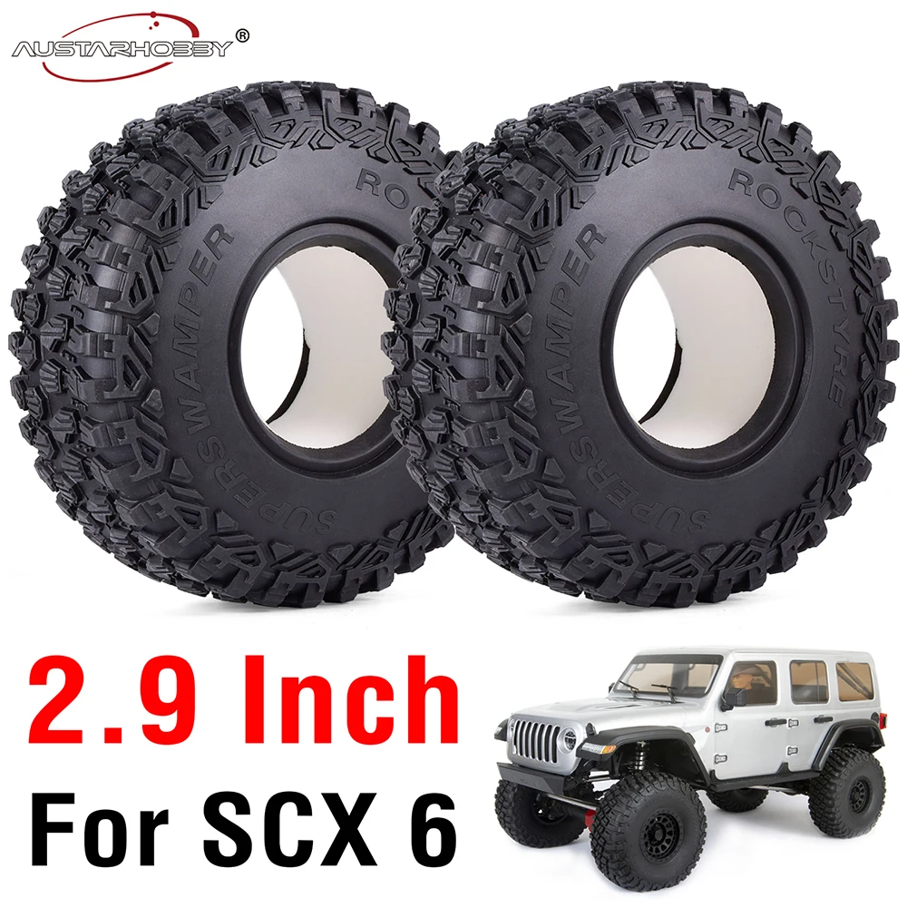 Austar RC Tires Foam Insert Wheels Tyre for Axial SCX6 1/6th RC Crawler Car 2.9inch Tyre