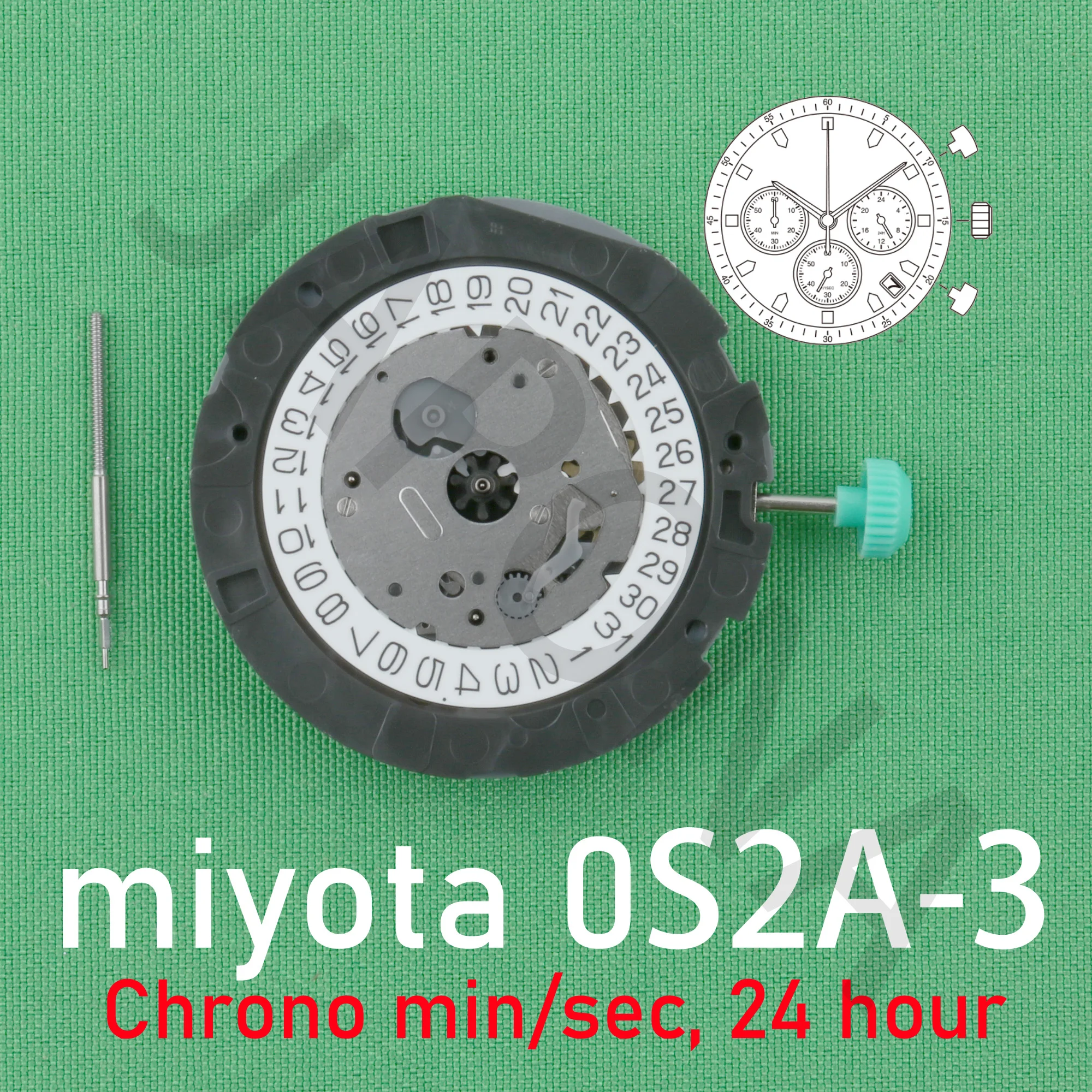 0s2a movement miyota 0S2a-3 movement Chronograph movement japan watch movenment Can incorporate tachymeter function miyota OS2a