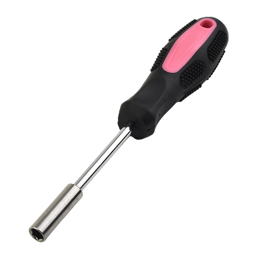 High End Red Magnetic Bit Holder Screwdriver Spinner Handle 1/4 Inch Hex Drive Chrome Vanadium Steel Construction