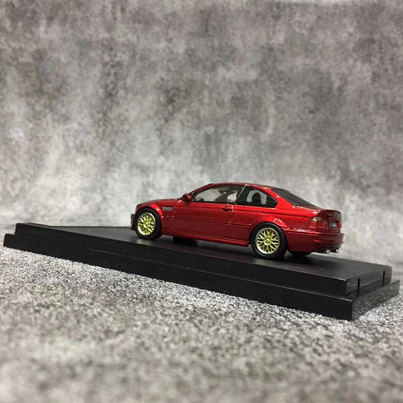 1:64 BMW BMW E46 M3 สีแดงจําลองแบบคงที่จอแสดงผลรถ,คอลเลกชันผู้ใหญ่ตกแต่งตกแต่งห้องเด็กของขวัญ