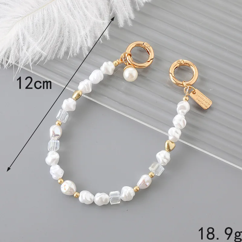 Baroque Pearl Handheld Chain Luggage, Mobile Phone Bead Decoration, Handmade Chain, Mobile Phone Rope Accessories