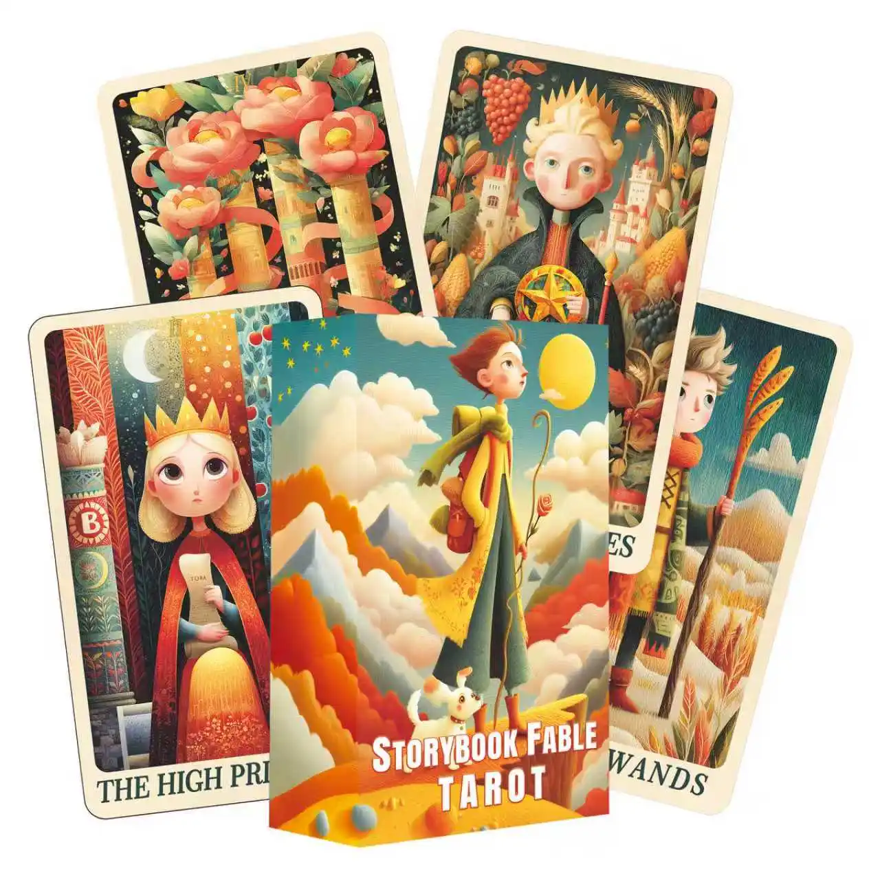 Fairy Tale and Fable Tarot Deck, 78 Cards, Suitable for Beginners and Experienced Readers, Comes with a Guidebook