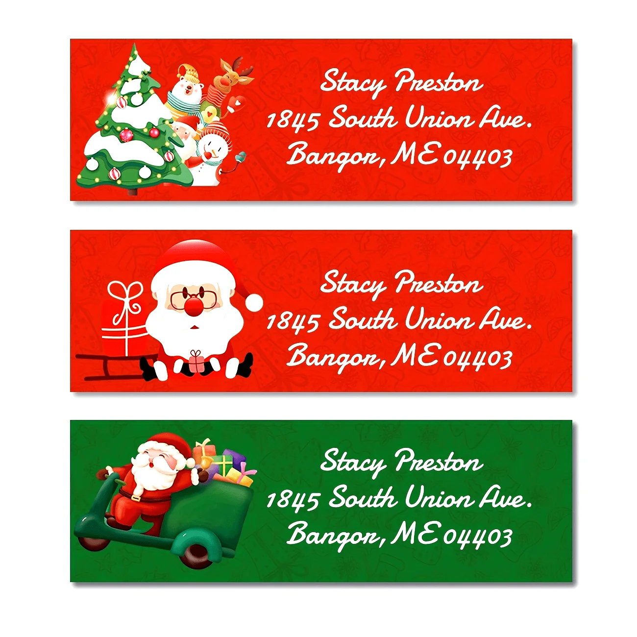 6.35*1.9CM Personalized Return Address Labels - Christmas 10 Designs, 30-240PCs Merry Chrismas Labels, Customizable Stickers