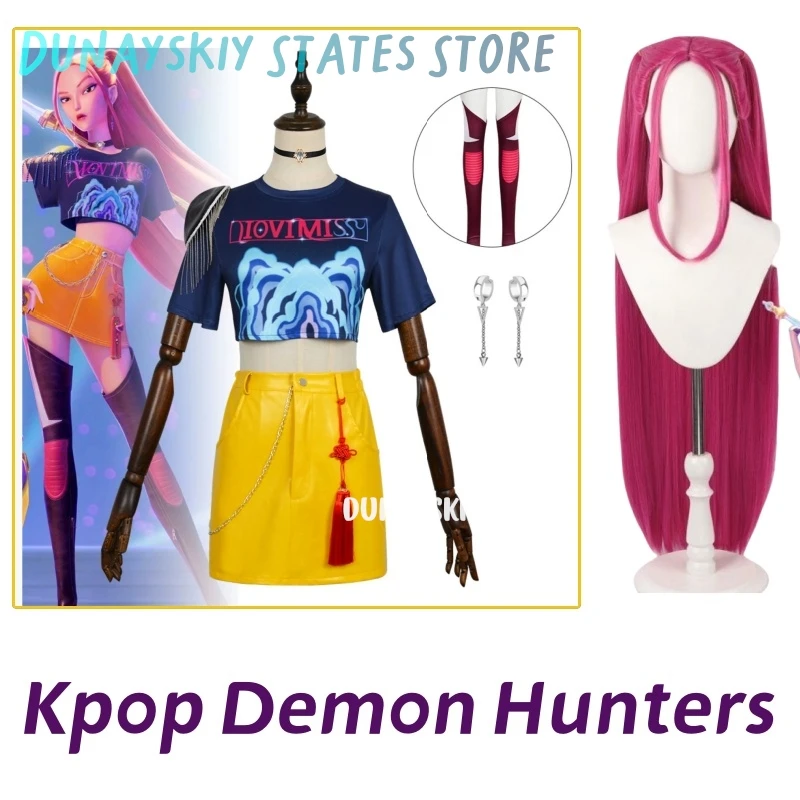 

Kpop Demon Hunters Costume Mira Cosplay Suits Huntrix K Pop Demon Hunters Top Skirt Sets Women Halloween Party Roleplay 케이팝데몬헌터스