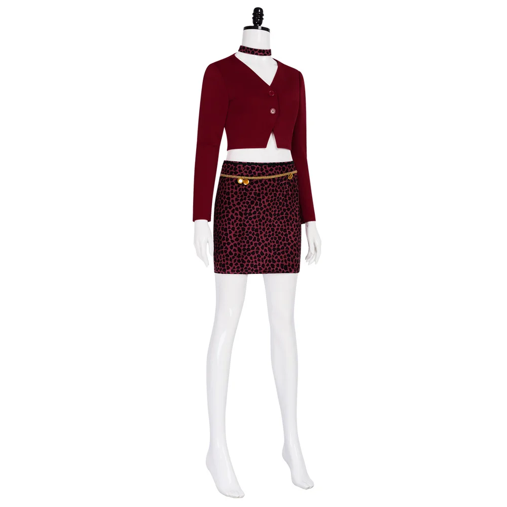 Nurse Maria Cosplay Movie Silent Fantsy Costume Terror Red Coat Sexy Leopard Skirt Hill Costume Halloween Party Suit for WOman