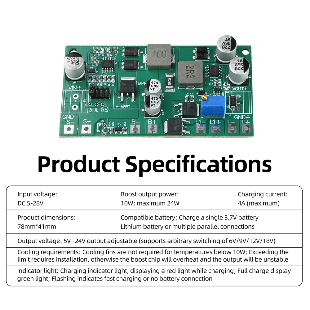 3,7V Ternäre Lithium-Batterie-Lademodul MPPT Solar-Ladepanel 4A USV Dauerlademodul – Detail 8