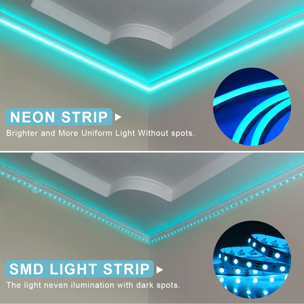 Tuya Wifi Smart Switch RGB LED Neon Strip Lights Black Silica Wodoodporna lampa i Bluetooth Neon LED Tape z ściemnianym pilotem