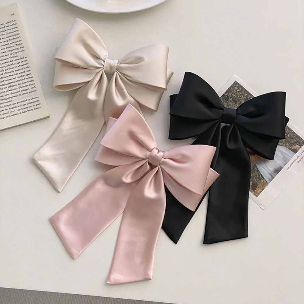 Satin Bow Hair Clips: Are Large Solid Color Bow Barrettes Wo