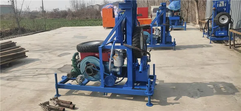 22HP الديزل آلة الحفر الأساسية آبار المياه العميقة 100 متر منصات حفر الألغام الهيدروليكية آلات حفر الآبار ذات الفتحات الدوارة