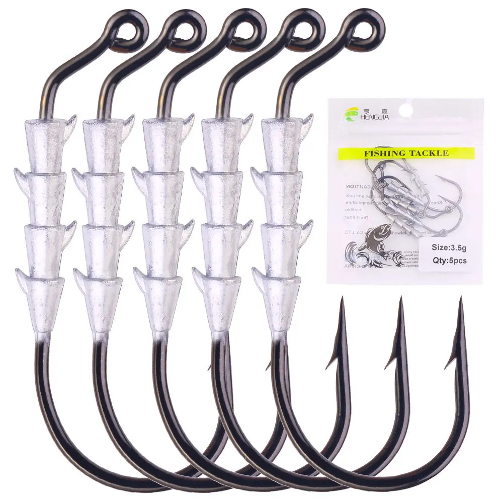 Rutschfeste, gewichtete Angelhaken, Offset-Wurmhaken, Hover-Strolling-Haken, Swimbait-Haken für Texas Rig und Ned Rig – Detail 6