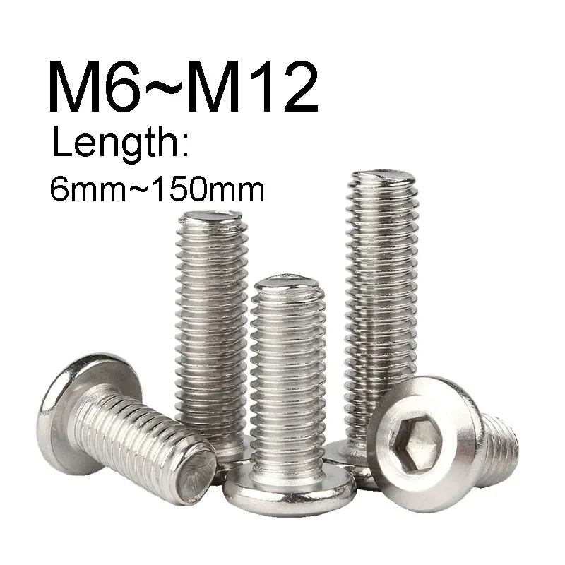 1~10PCS Skewed Flat Head Chamfered Hexagon Socket Head Screws M6 M8 M10 M12 304 Stainless Steel Furniture Hex Socket Bolts