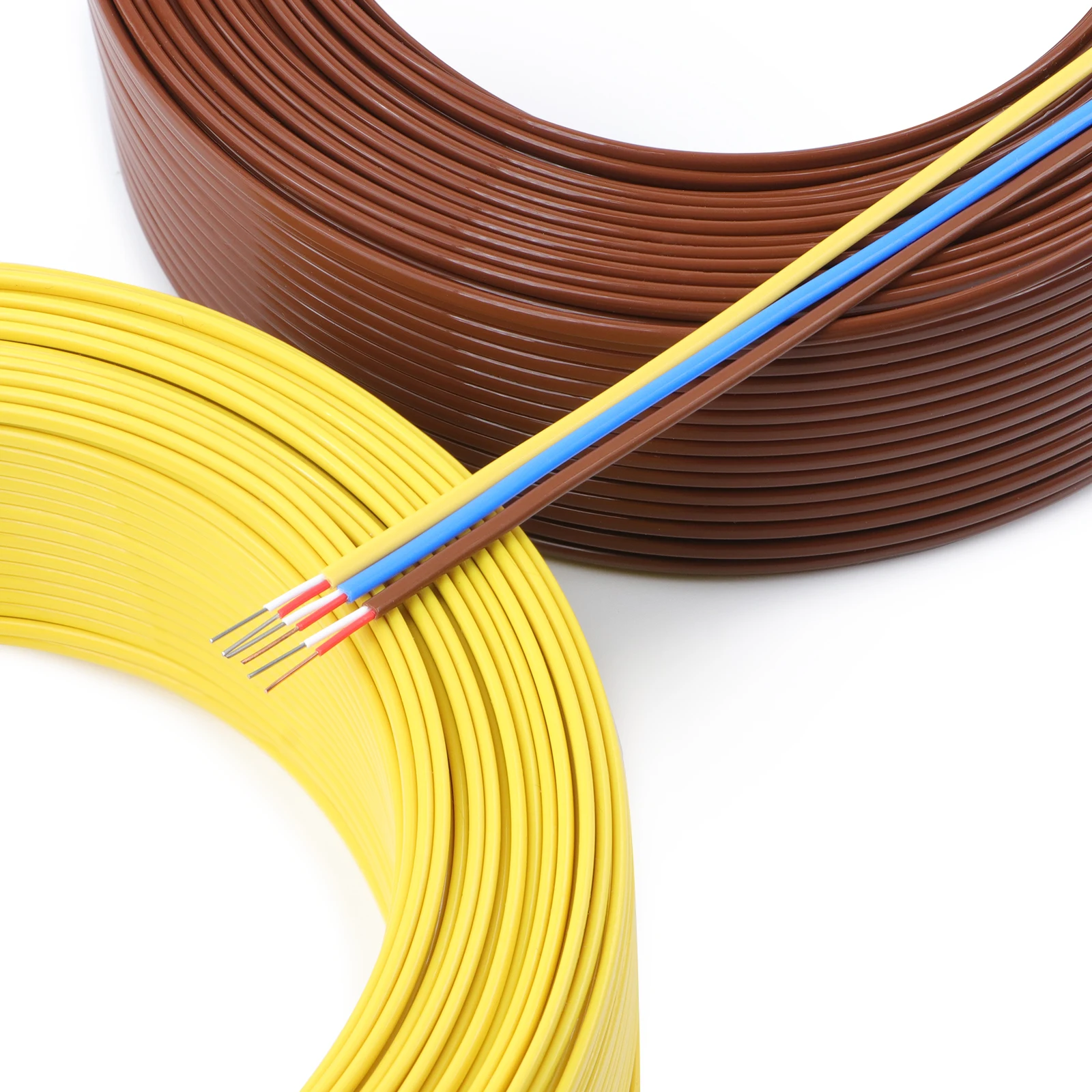 2/10/100M K J T Type Thermocouple Wire 2 Cores PTFE Insulator Shielded Line High Temperature Measuring Compensation Cable