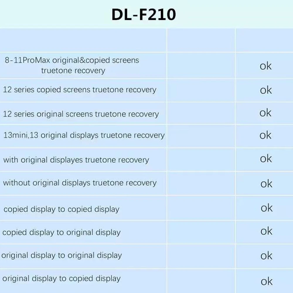 Programmatore di recupero True Tone DL F210 per iPhone 8-11 12 13 MINI copia e strumenti di riparazione del ripristino del colore originali