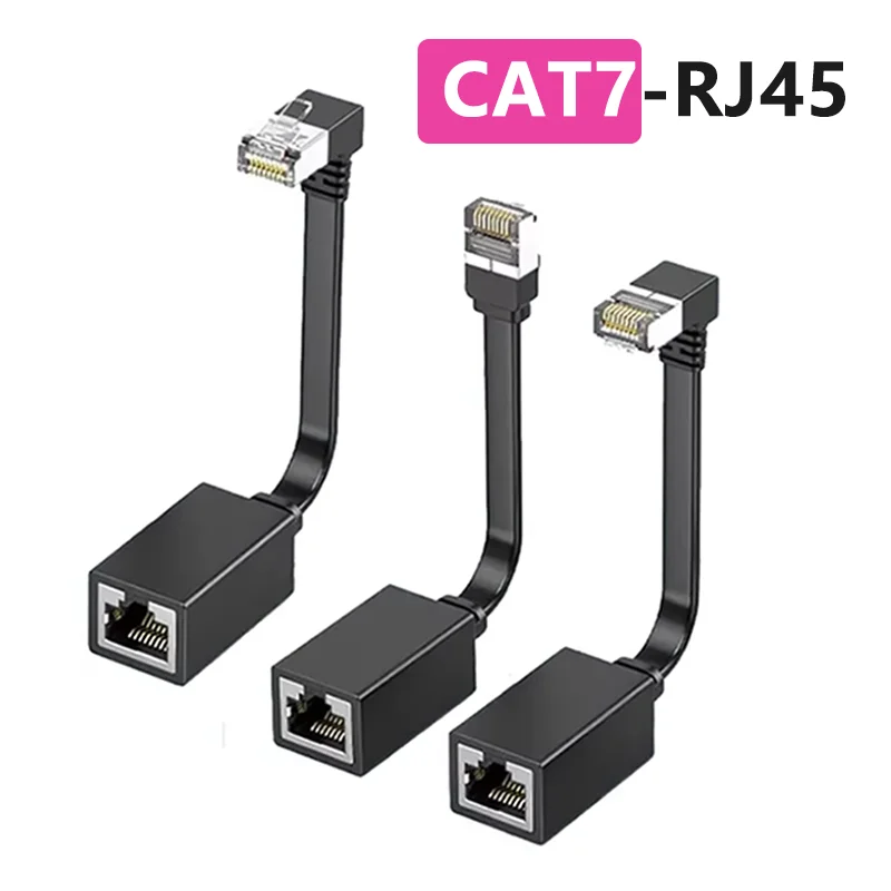 RJ45 CAT7 Network Connector Male Femal 90 Degree rj45 Extension Line Reusable Termination Shielded Ethernet Field Modular Plug